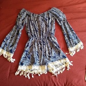 Off The Shoulder Lace Romper